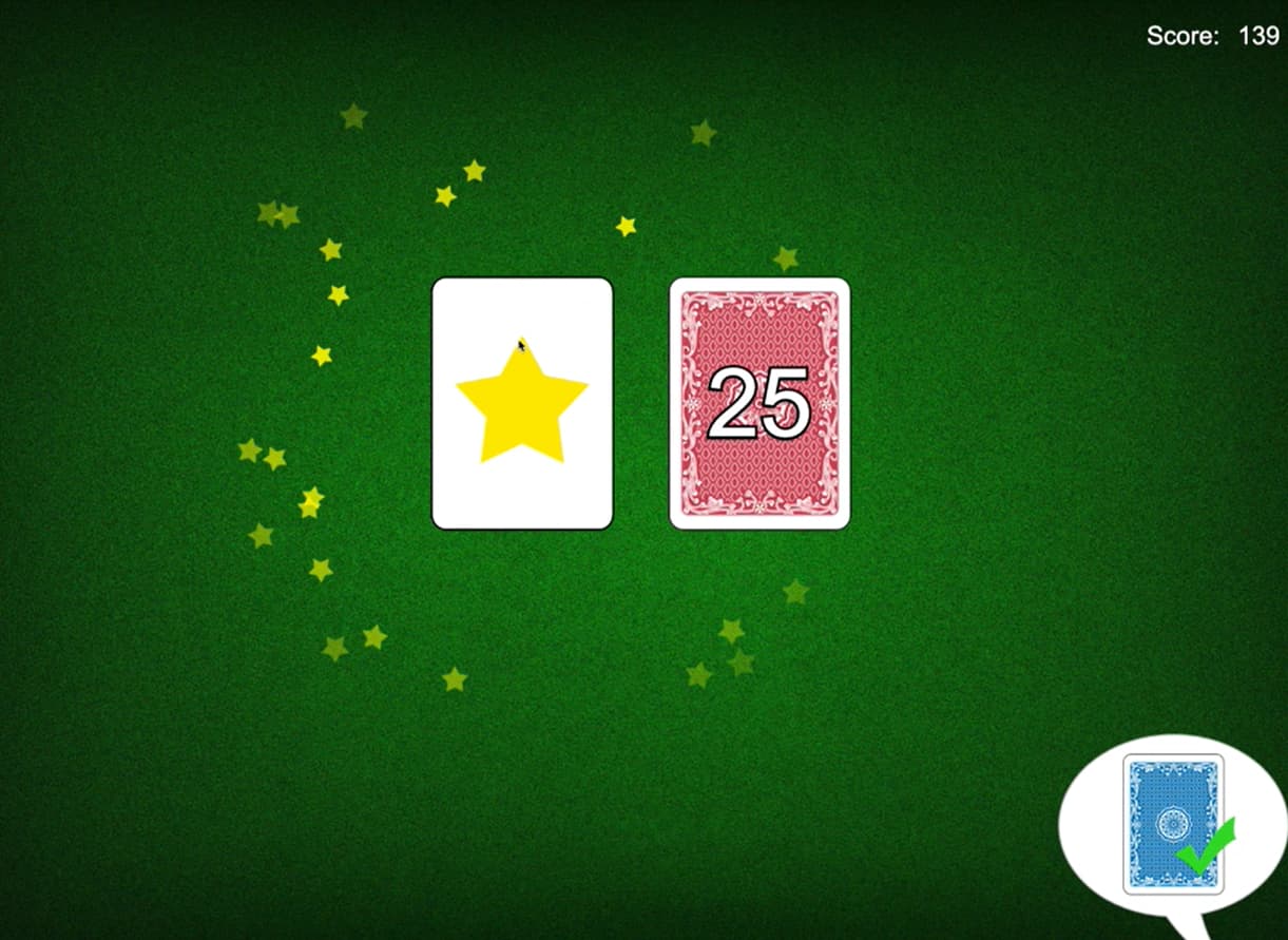 A screenshot of a gamified task built in Gorilla